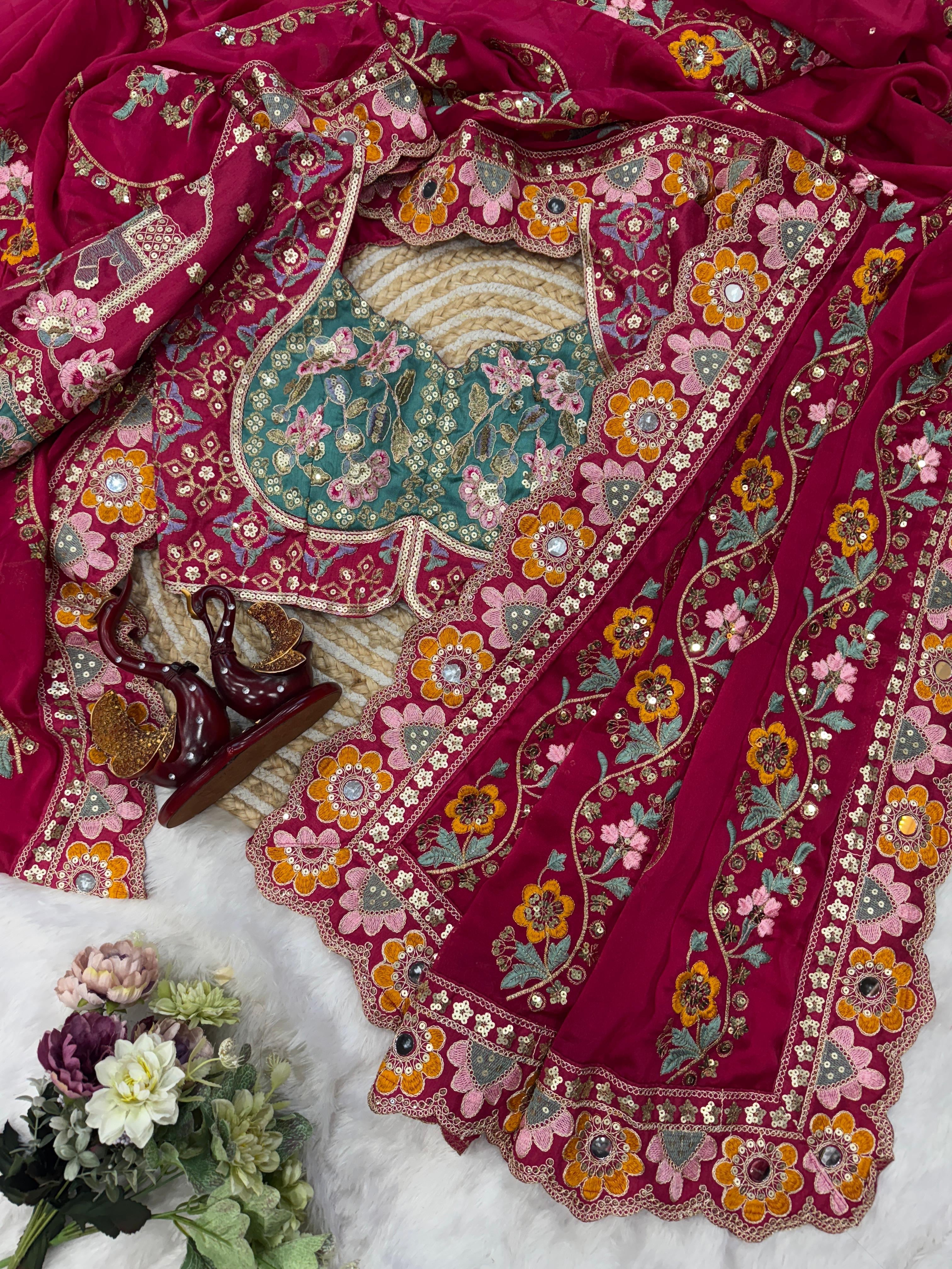 Soft Rangoli silk dori embroidered saree