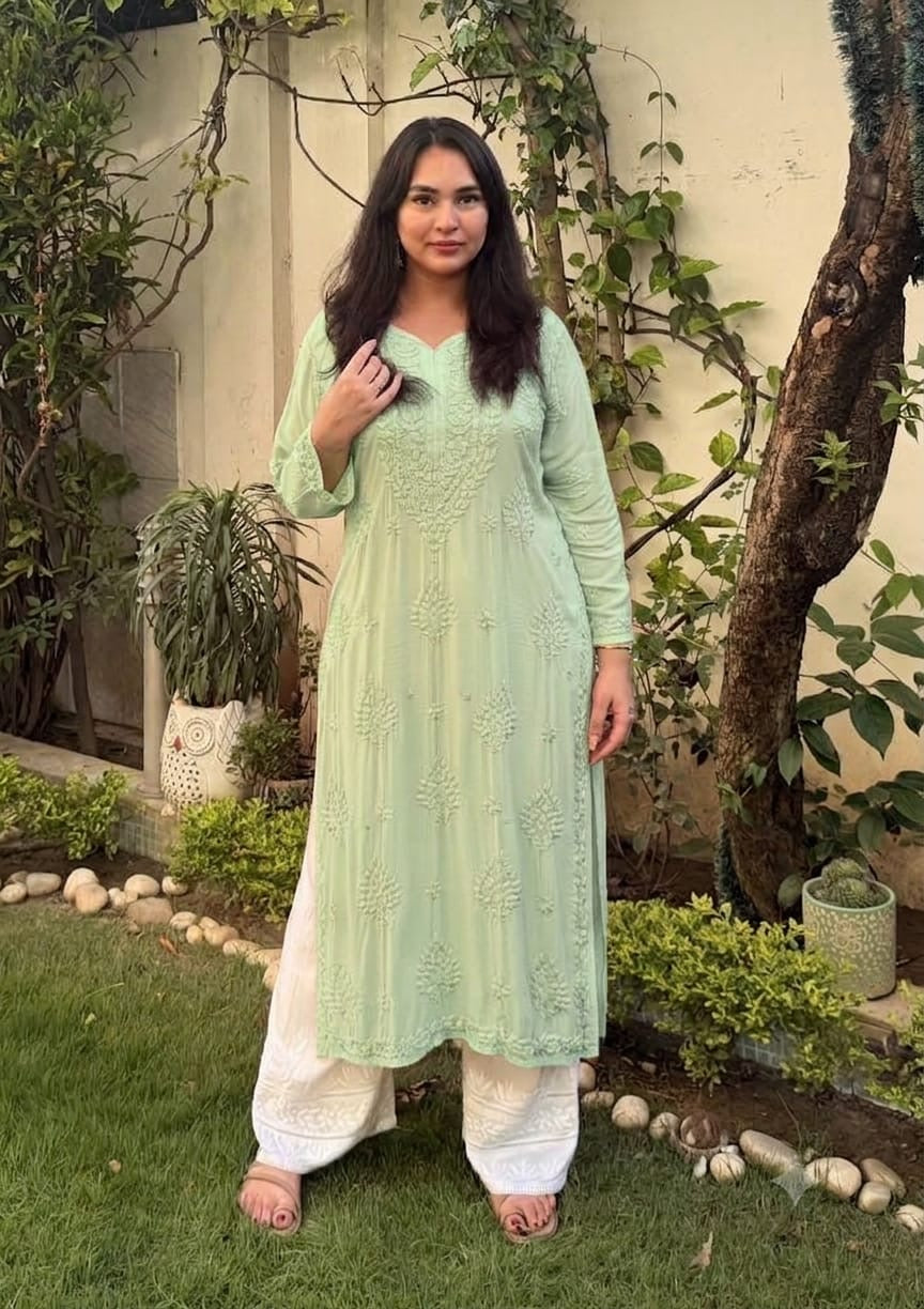 Ghass patti handmade modal kurta set