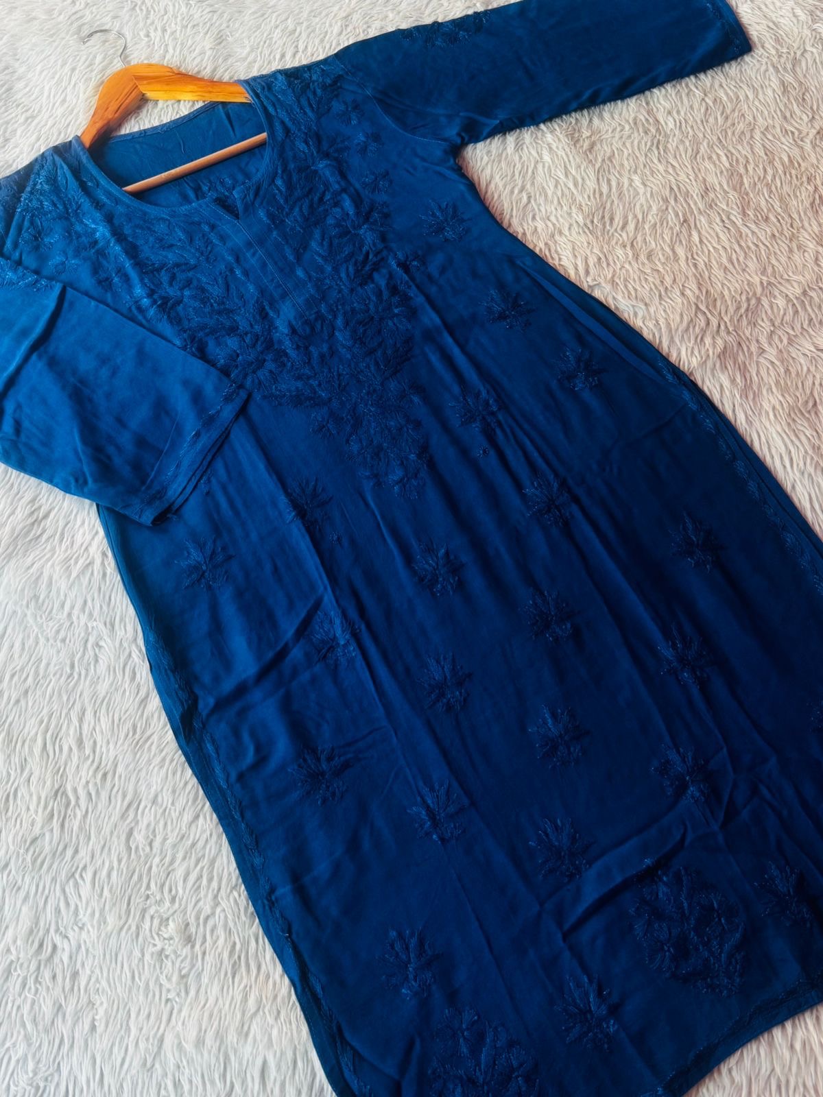 Rangrez Rayon Self embroidered Kurta