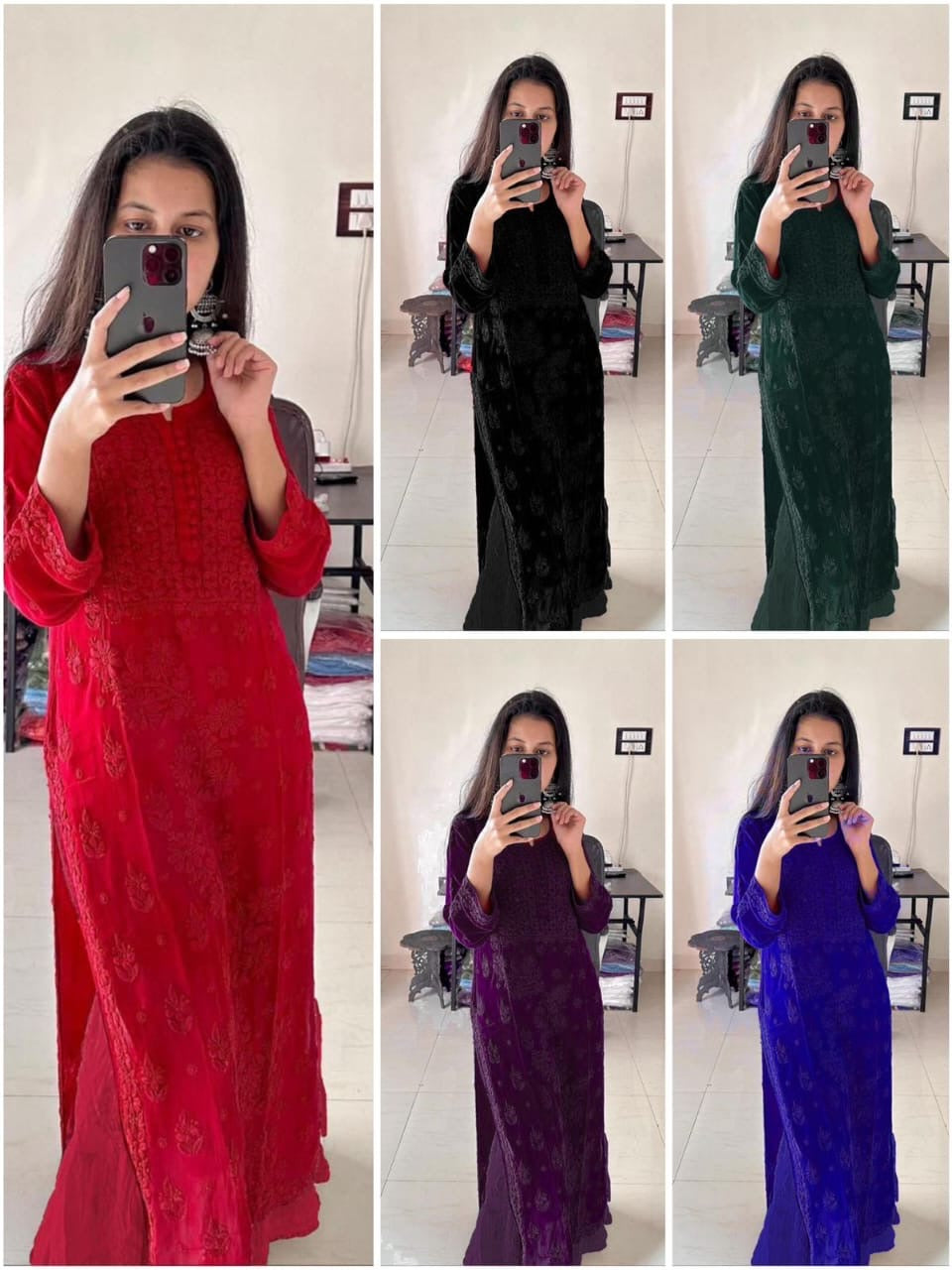 Georgette Embroidered 3pc Set