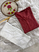 Ombre Rayon Kurta with Aari Work Dupatta & Handwork Pant