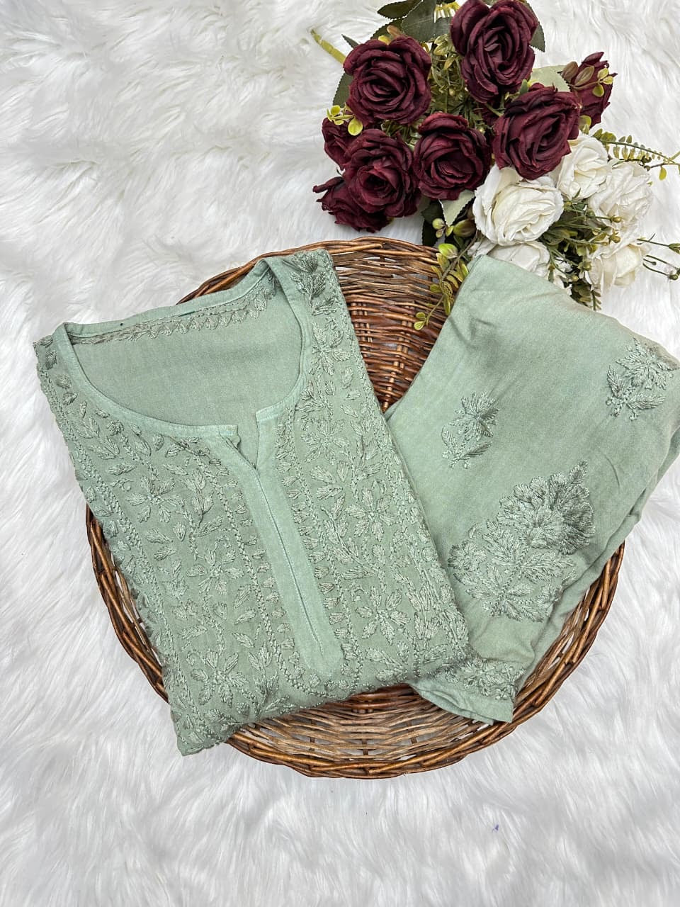 Sqaure Neck rayon co-ord set