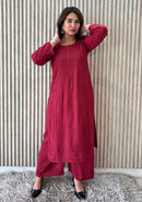 Luxurious Crafted Ghasspatti Chikankari Kurti with plazzo