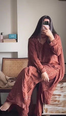 Party Wear Look pure georgette Top Plazzo set