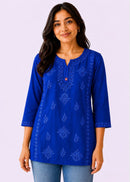 Rayon Dyeable Short Handwork Buta Top