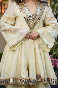 Most Viral Aliya Cut mirror work Set