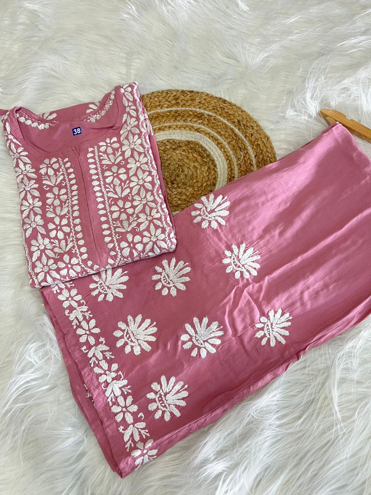 Heavy Rayon Chikankari Kurta Plazzo Set