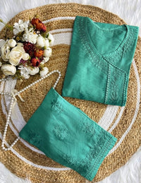 Chanderi Angrakha Style With Lace Pattern
