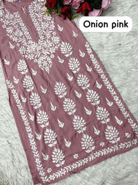 Heavy hand embroidery Modal Cotton Kurta
