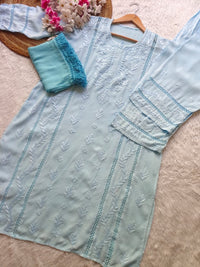 Soft Rayon designer 3pc Chikankari set