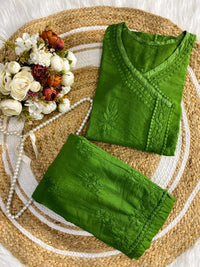 Chanderi Angrakha Style With Lace Pattern