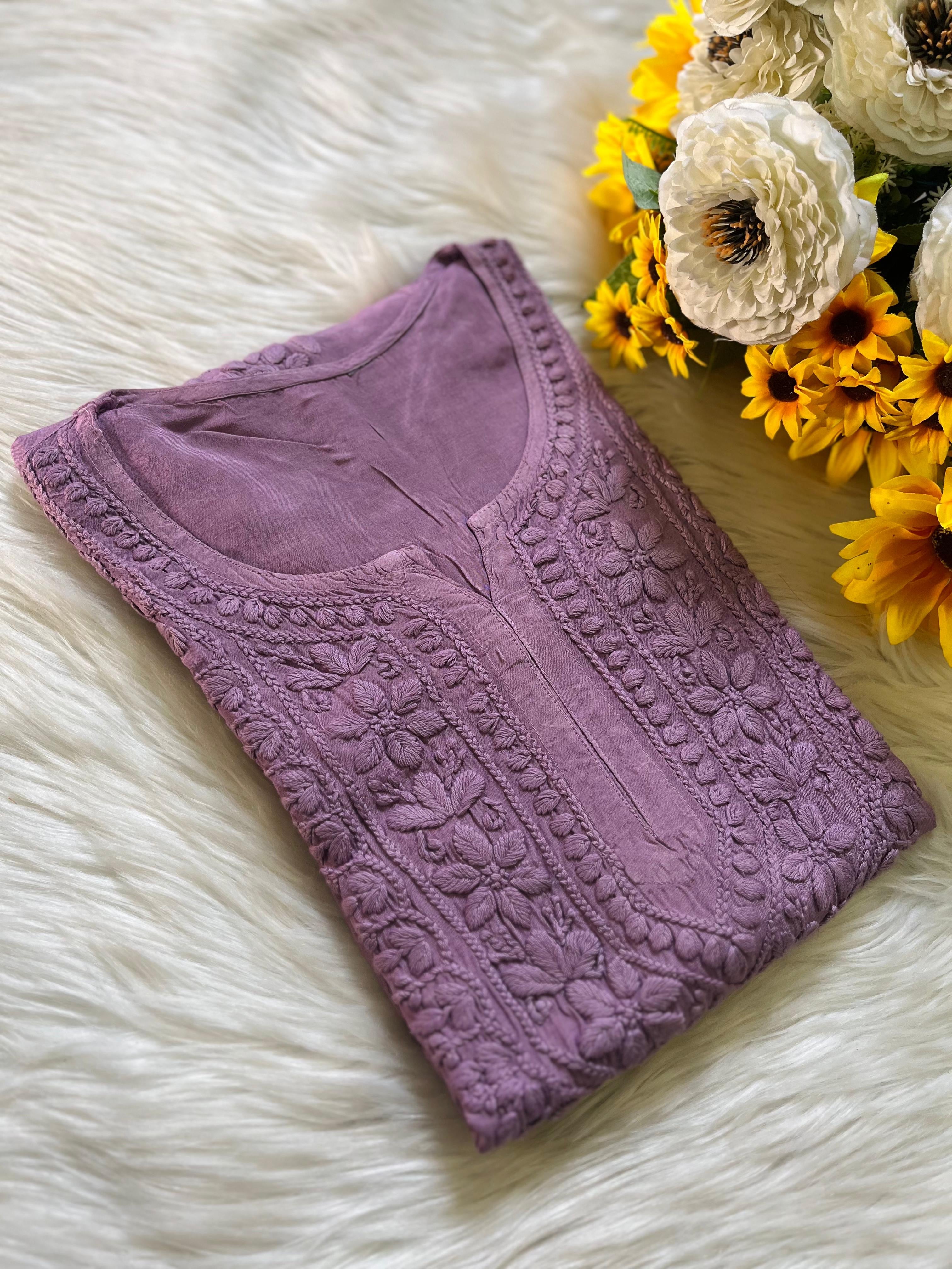 Pure 3d Work muslin embroidered Kurta