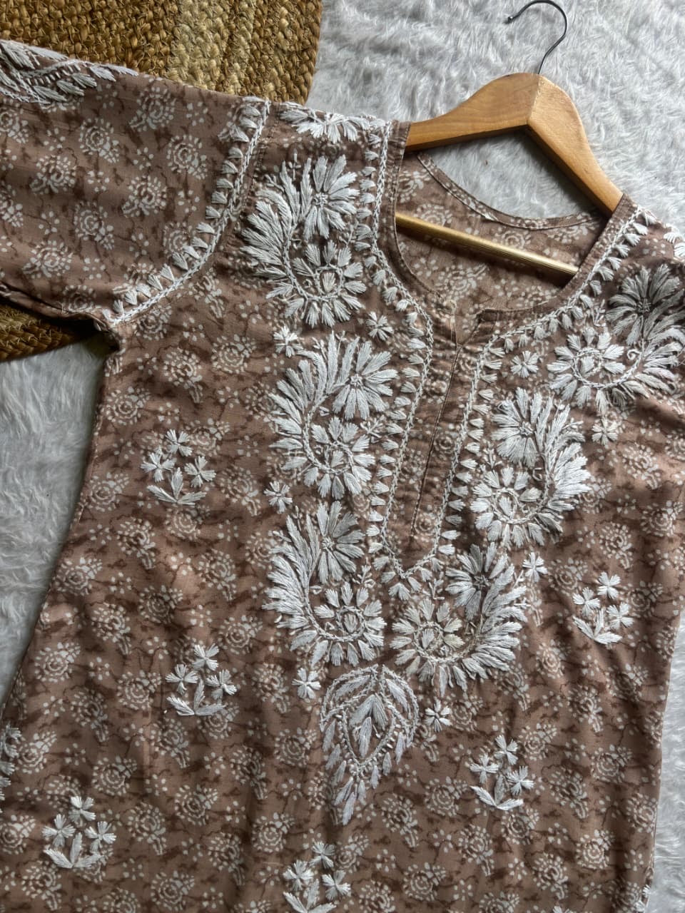 Pure printed Cotton chikankari kurta