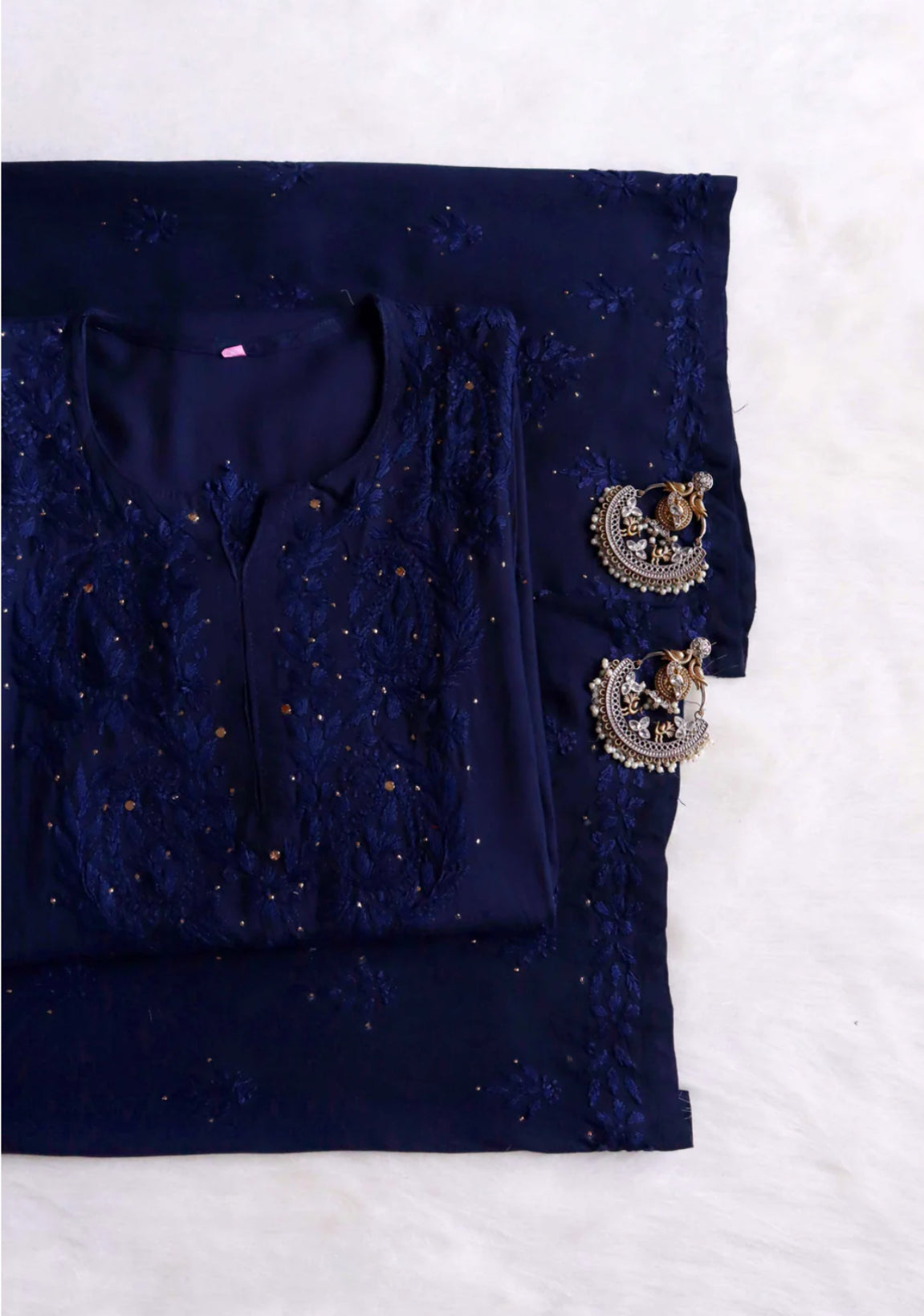 Zoya Muqaish Navy Blue Long Rayon kurta with Plazzo