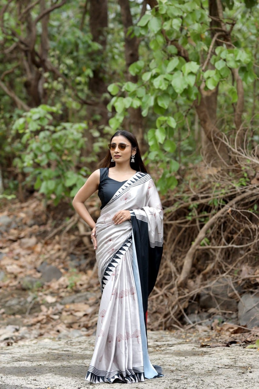 Japan satin Saree 6:30 meter