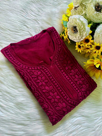 Pure 3d Work muslin embroidered Kurta