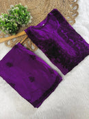 Threadwork designer kurta and pant soft rayon