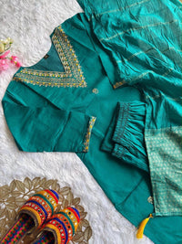 Roman Silk Blue 3pc Ethnic Set