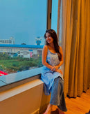 Noodle starp short Chikankari Kurti