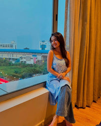 Noodle starp short Chikankari Kurti