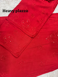 Heavy Muqaish work zoya Rayon Soft 3pc Set