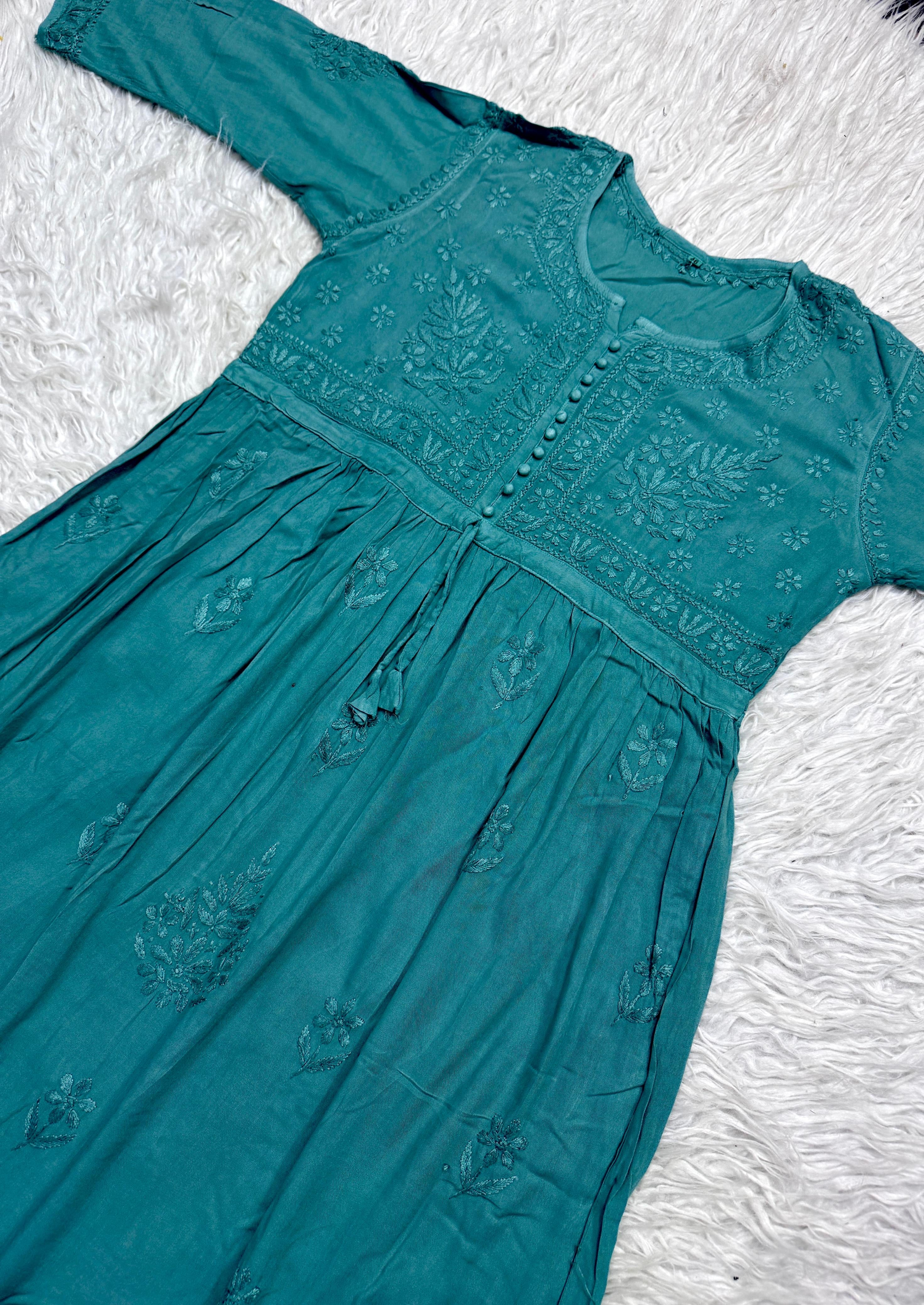 Heavy Yolk Handwork Rayon Gown
