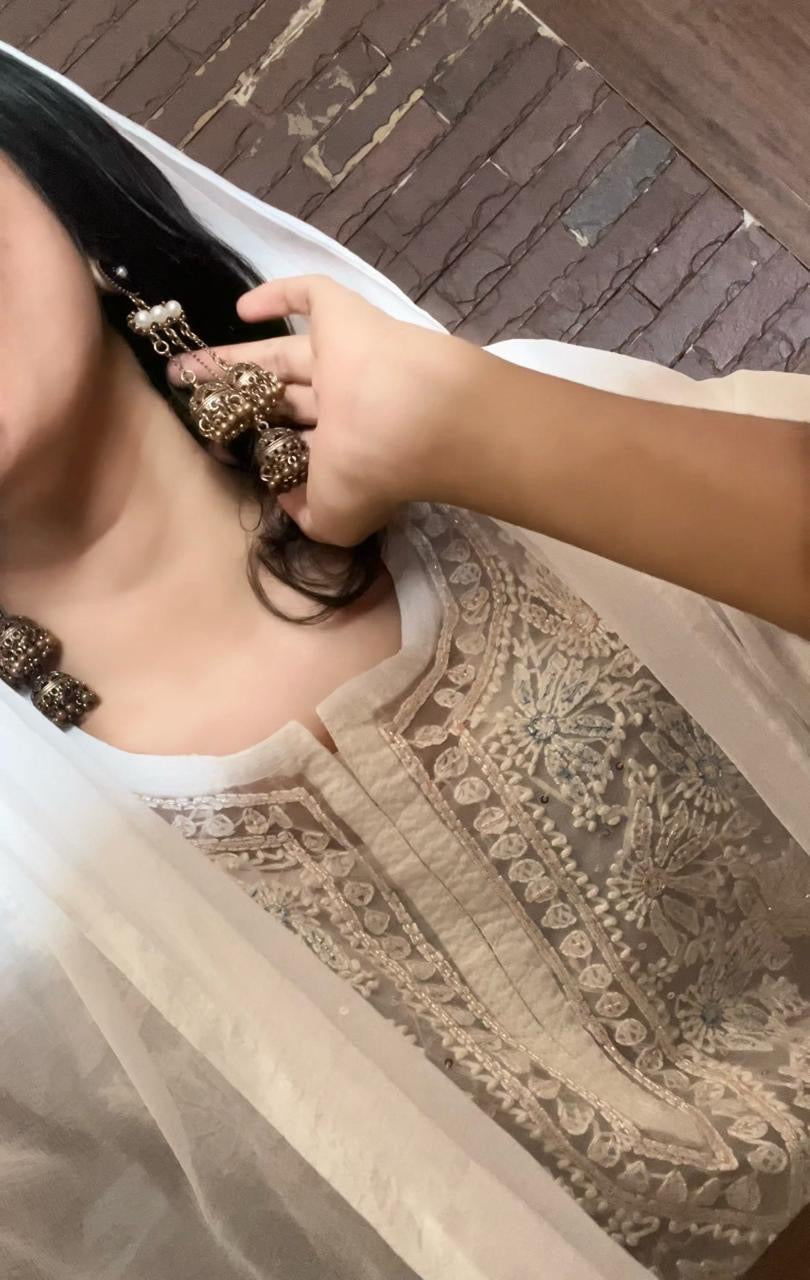 Organza 3pc Muqaish Luxury Handmade Set