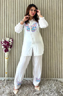 Soft Modal cotton Butterfly Chikankari set