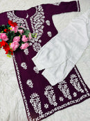 Heavy Daman chikankari work Long Kurta