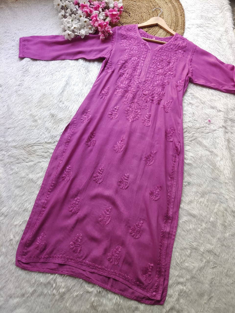 Rangrez Soft Rayon Comfort chikankari All day wear Kurti