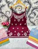 Noodle starp short Chikankari Kurti