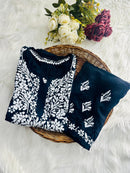 Soft Modal Black Base chikankari Set