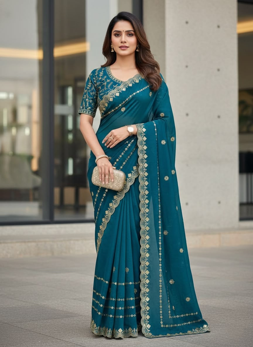 Designer Saree satin Silk