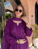 Iddat Muqaish Work Fine Handwork Lucknowi Kurta Plazo Set