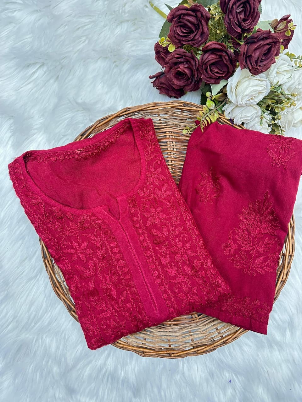 Sqaure Neck rayon co-ord set