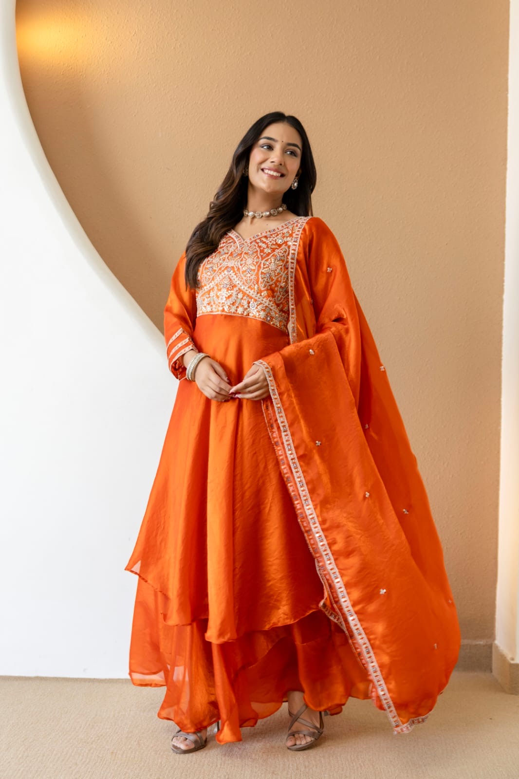 Fancy Silk 3pc Heavy embroidered set
