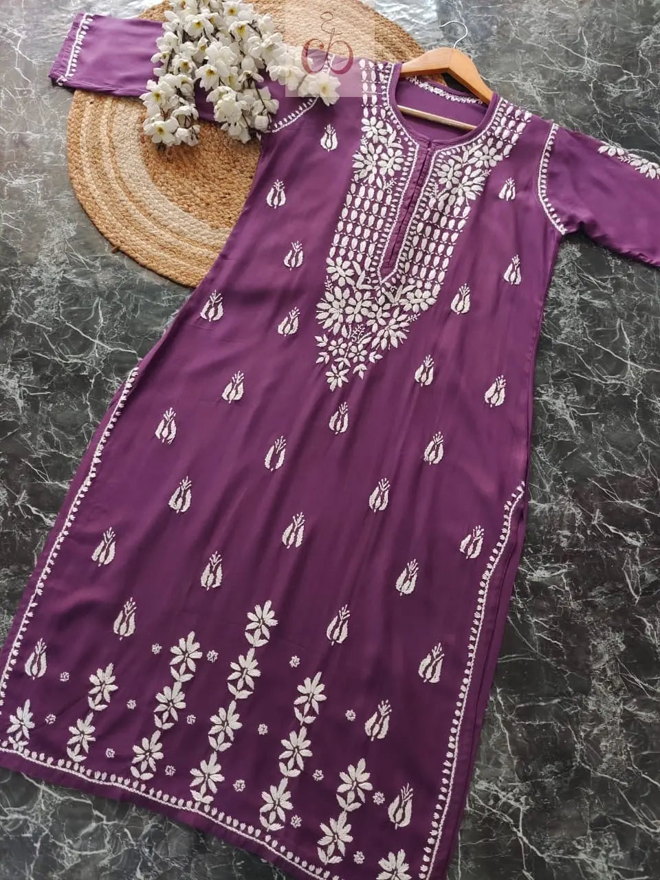 Beautiful rayon kurtis - Chikankari Official