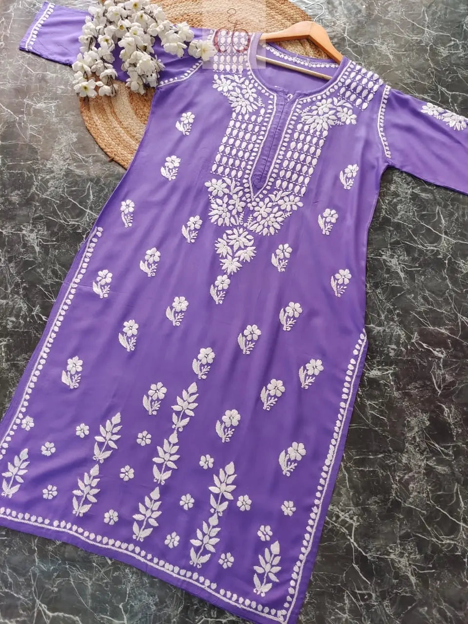 Beautiful rayon kurtis - Chikankari Official