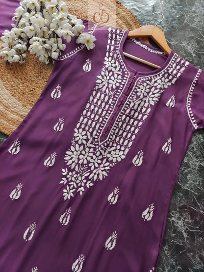 Beautiful rayon kurtis - Chikankari Official