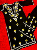 Phool Heavy 3d 2pc set flowered Chikankari
