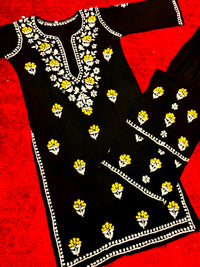 Phool Heavy 3d 2pc set flowered Chikankari