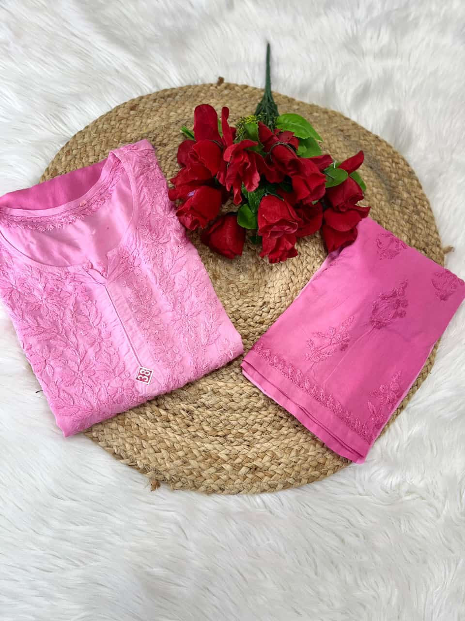 Modal cotton plazzo set soft embroidery