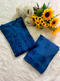 Chanderi 2pc Soft Muqaish work Set