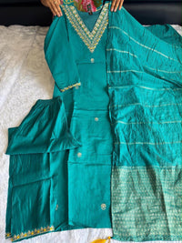 Roman Silk Blue 3pc Ethnic Set