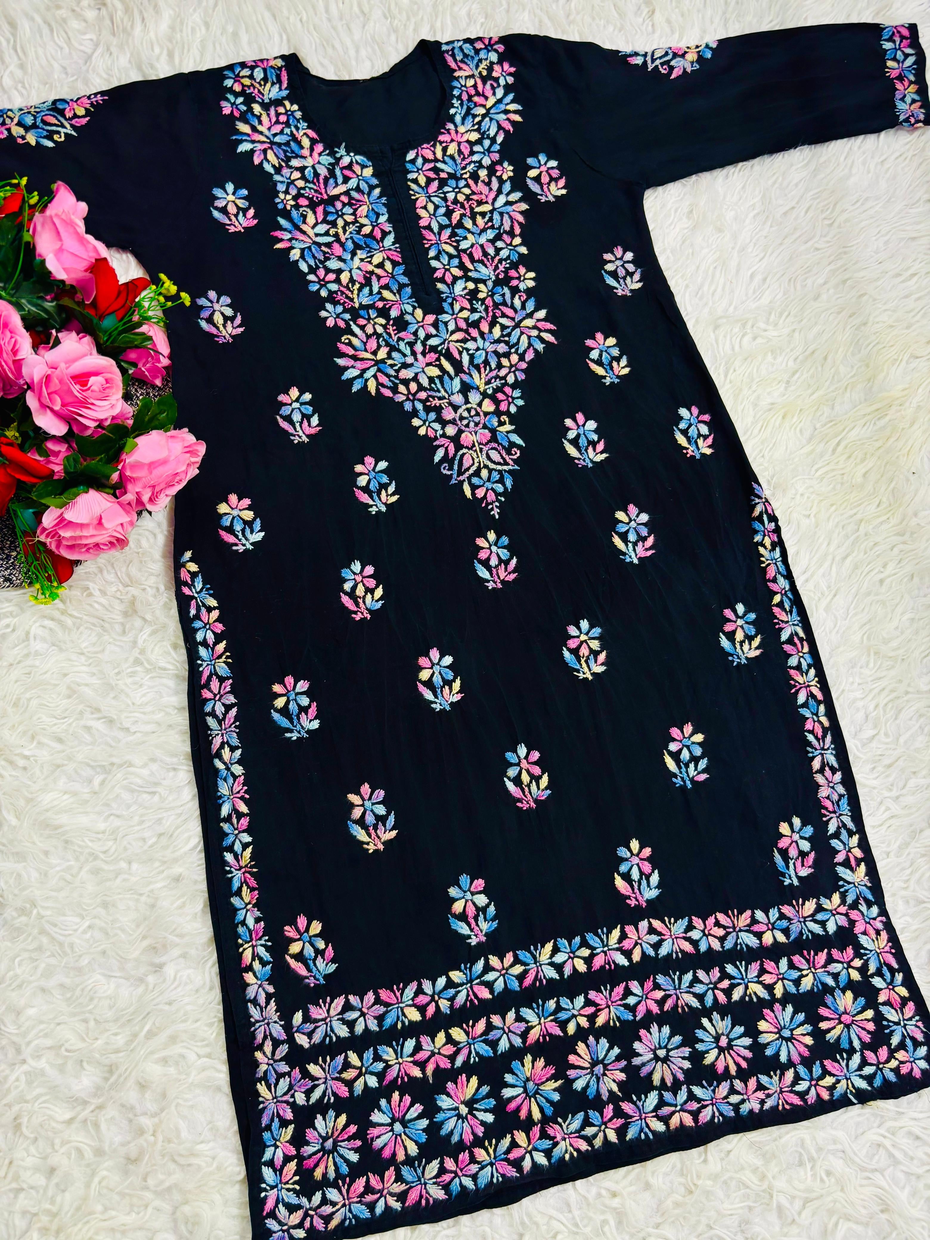 Pure Modal Lucknowi work 3pc set