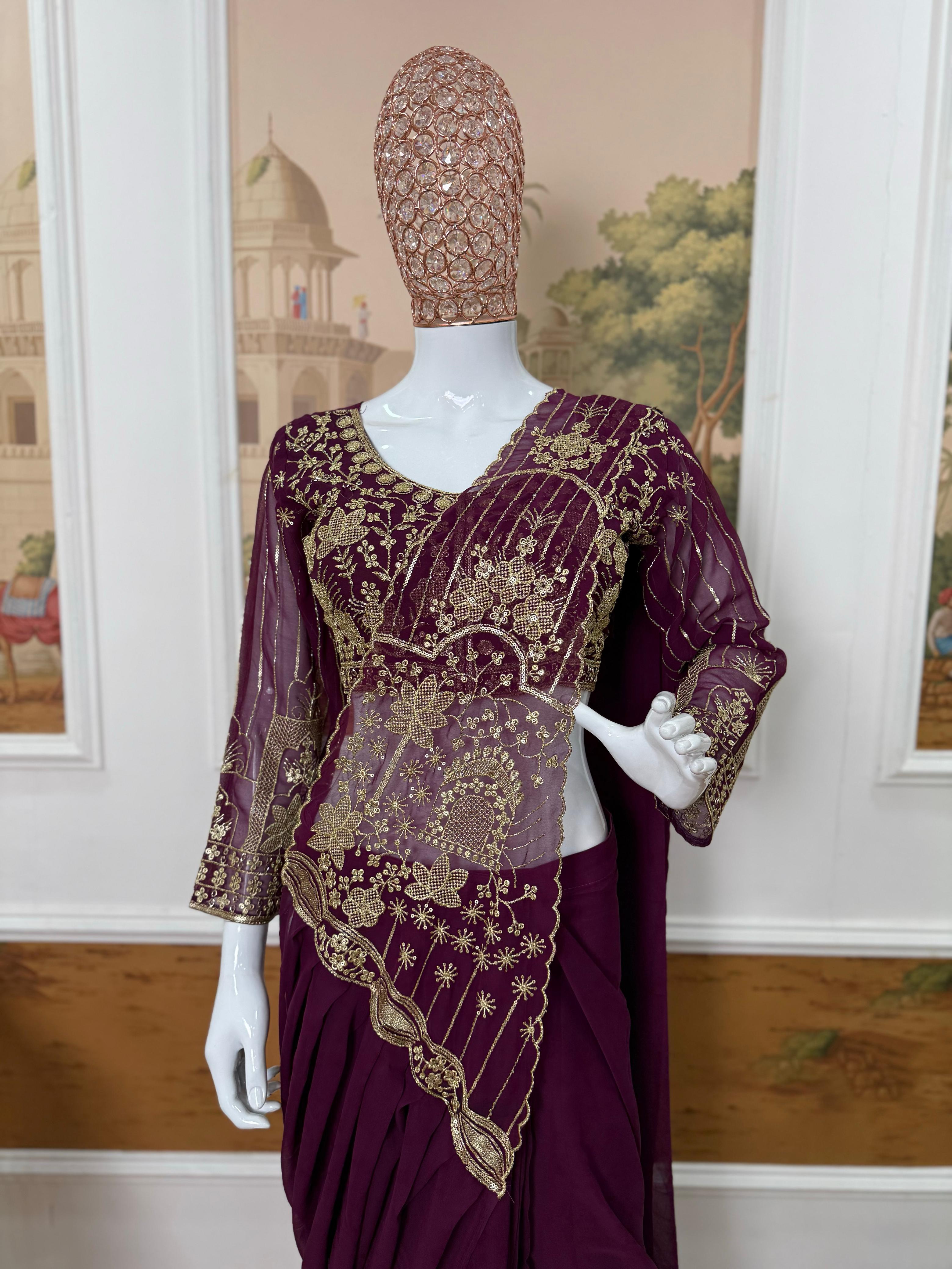 Faux Georgette tending saree