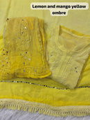 4pc Georgette  mirror work Set With Inner