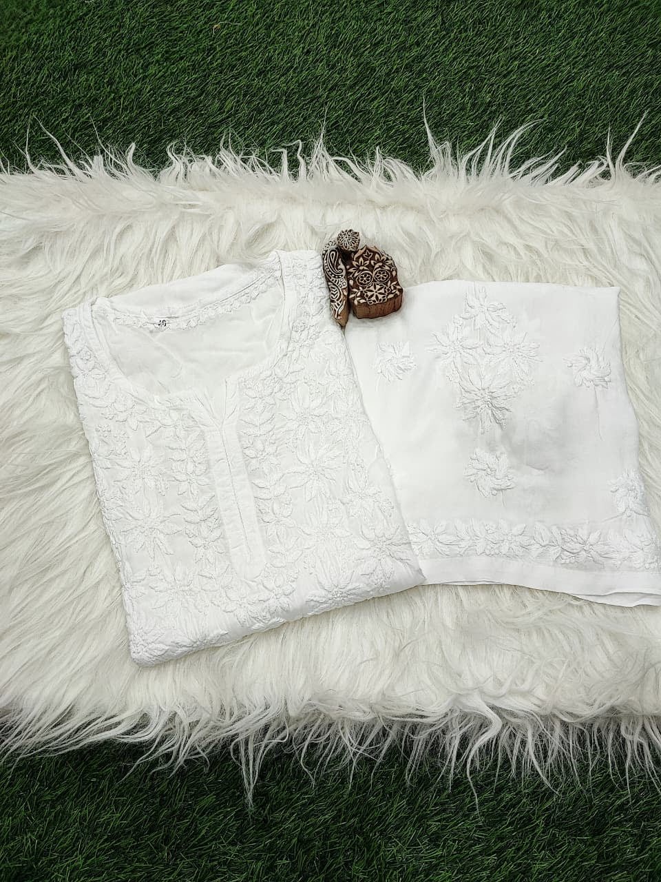 3d Worked Chikankari Co-ord set