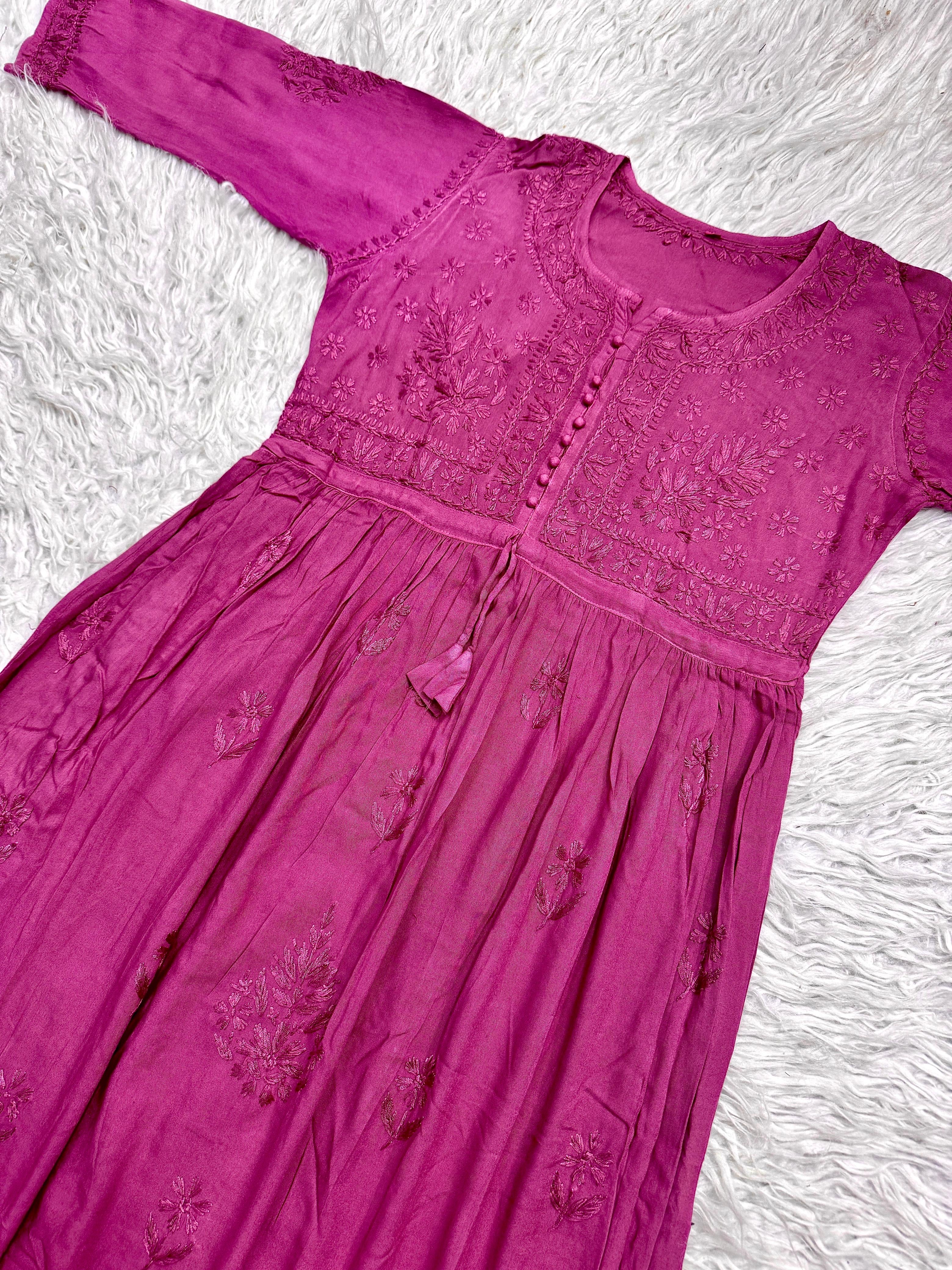 Heavy Yolk Handwork Rayon Gown