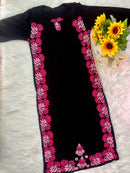 Rose and Leaves Flowers Chikankari